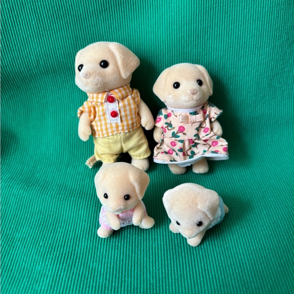 Calico critters Golden Labrador baby babies twins & family figure lot - Picture 1 of 4